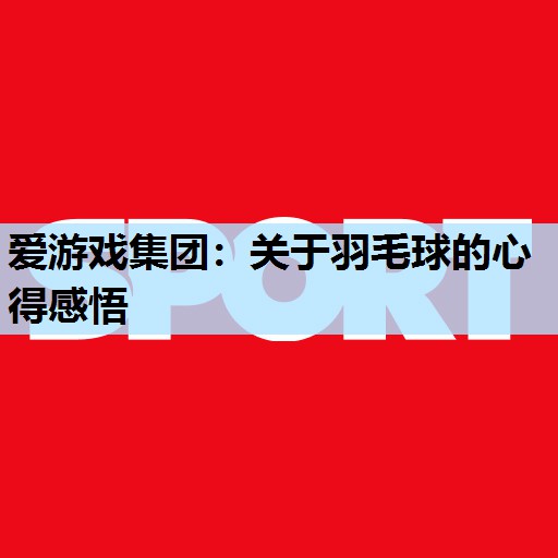 爱游戏集团：关于羽毛球的心得感悟